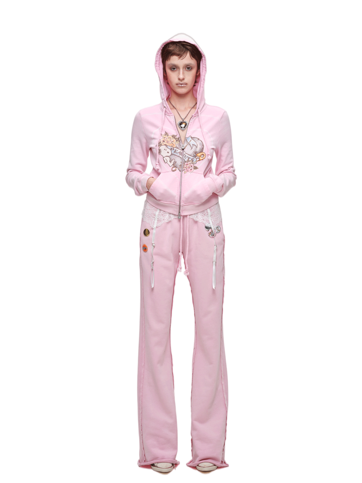 Washed Zip Hoodie Set