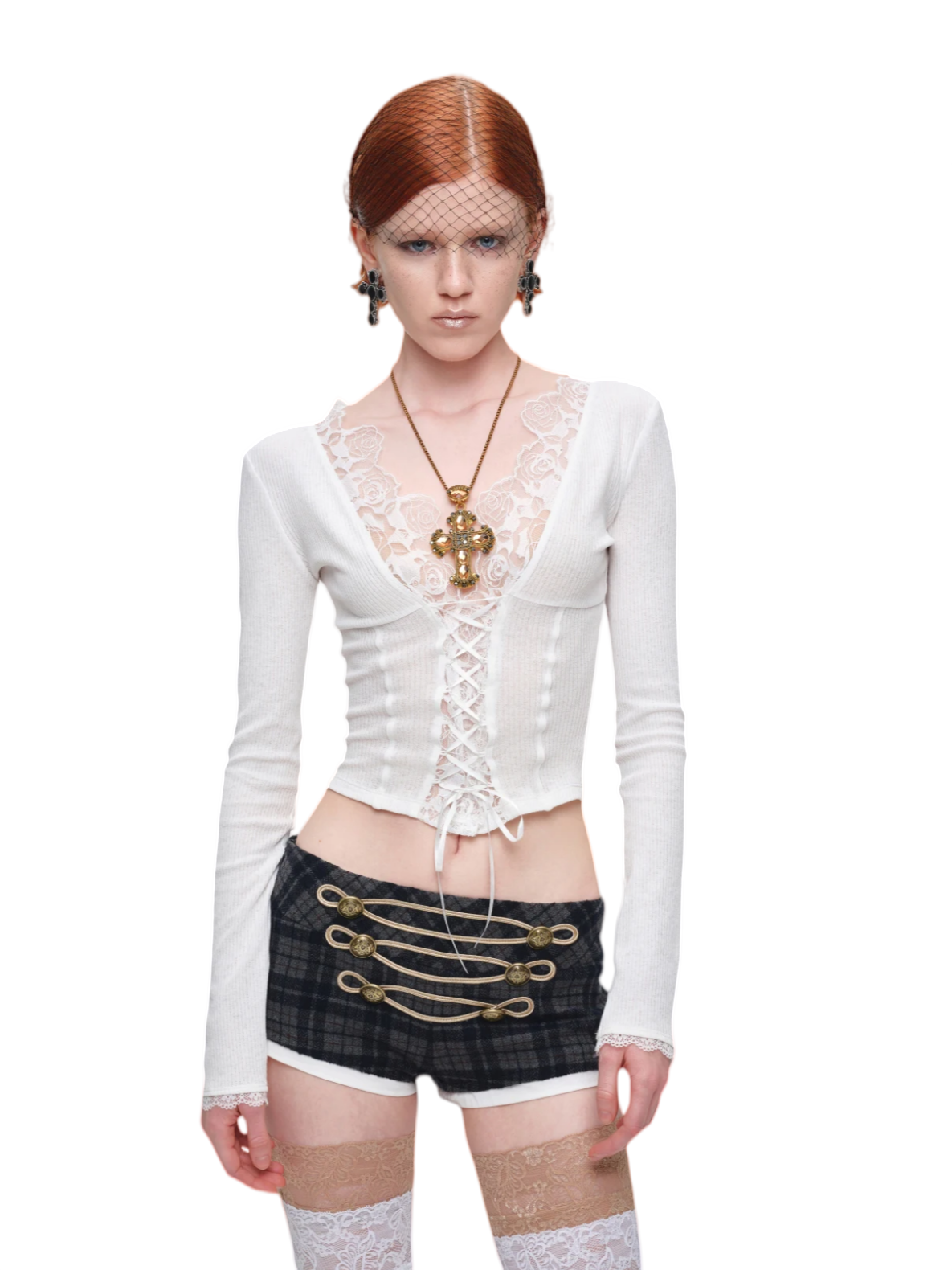 Lace Trim Knit Top