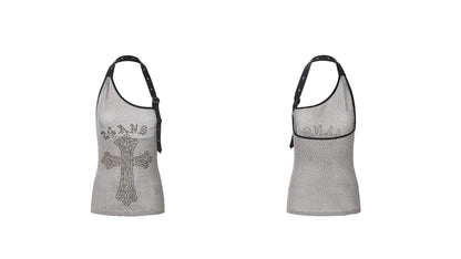 Asymmetric Rhinestone Cami Top