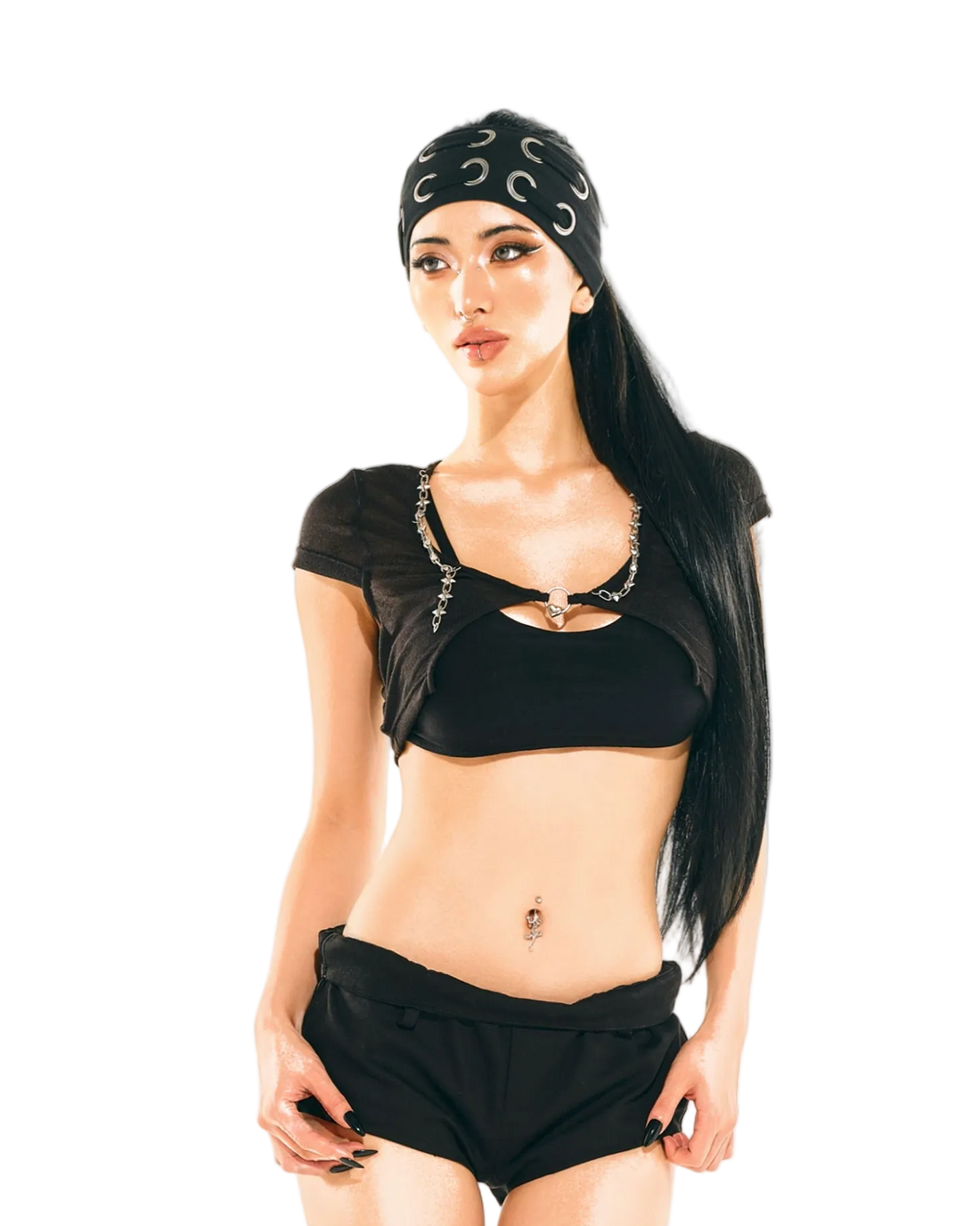 24ANS x UWA Faux Layered Chain Trim Tee