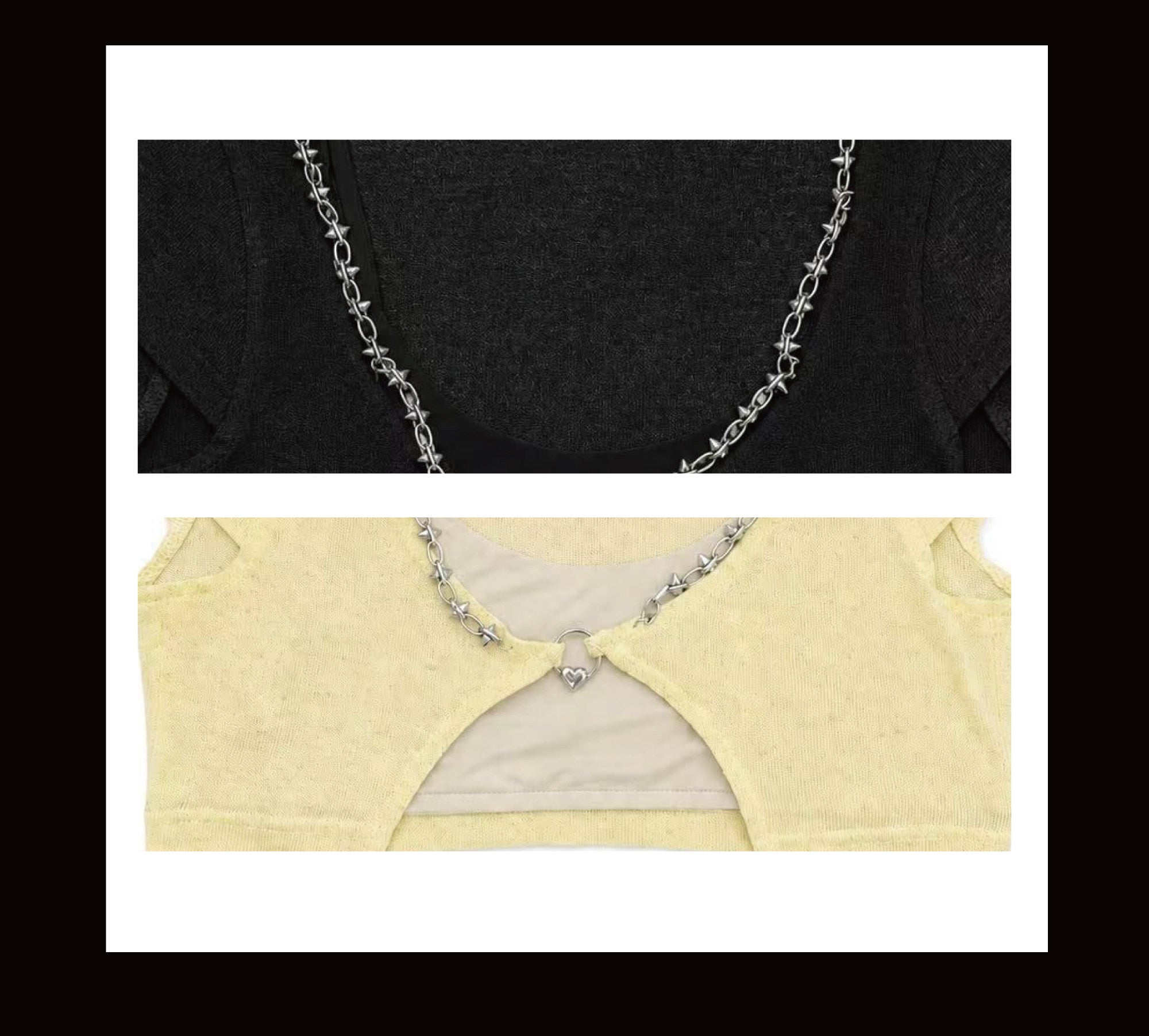 24ANS x UWA Faux Layered Chain Trim Tee