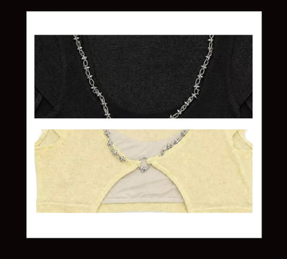 24ANS x UWA Faux Layered Chain Trim Tee
