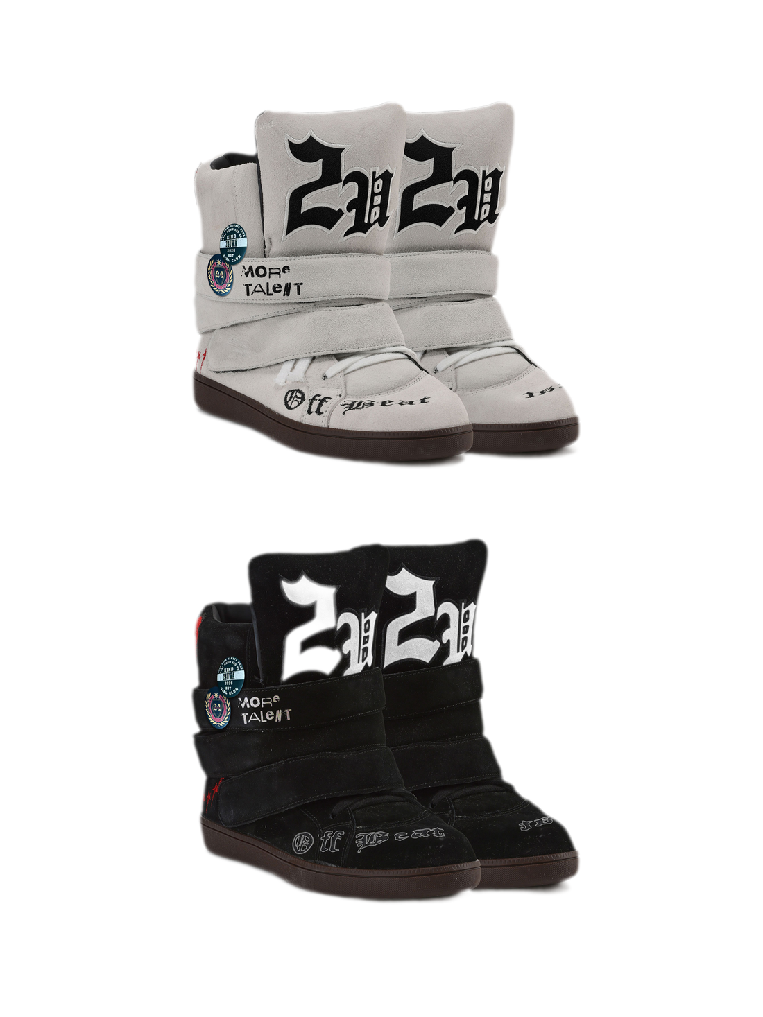 24ANS x UWA Embroidered Suede High-Top Sneakers