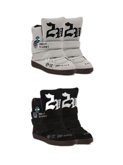 24ANS x UWA Embroidered Suede High-Top Sneakers