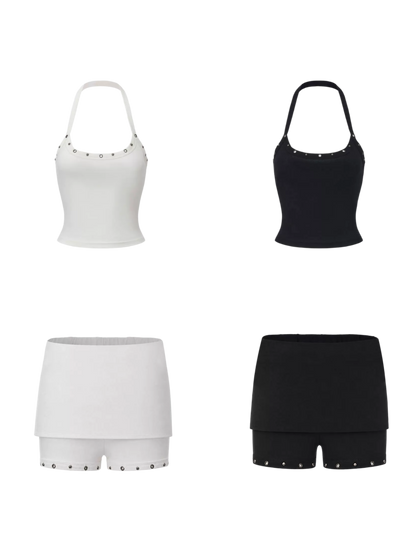 24ANS x UWA Studded Halter Shorts Set