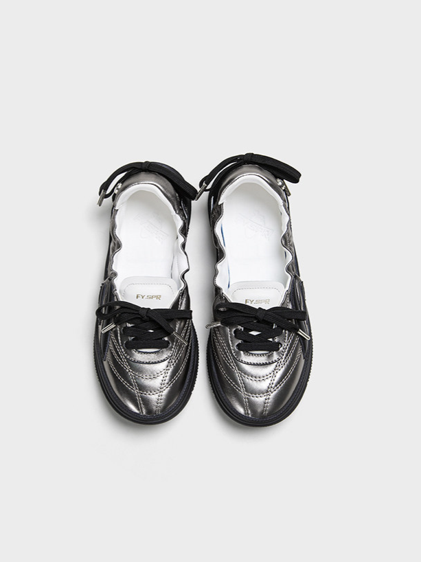 Metallic Bow Ballet Flats