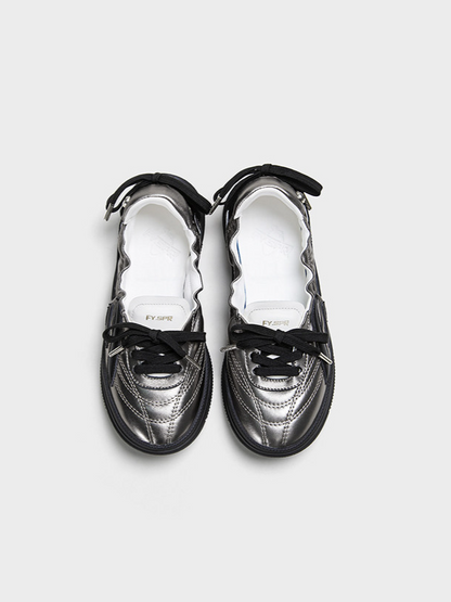 Metallic Bow Ballet Flats