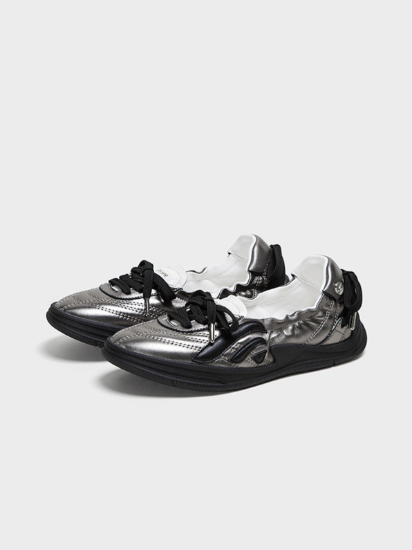 Metallic Bow Ballet Flats