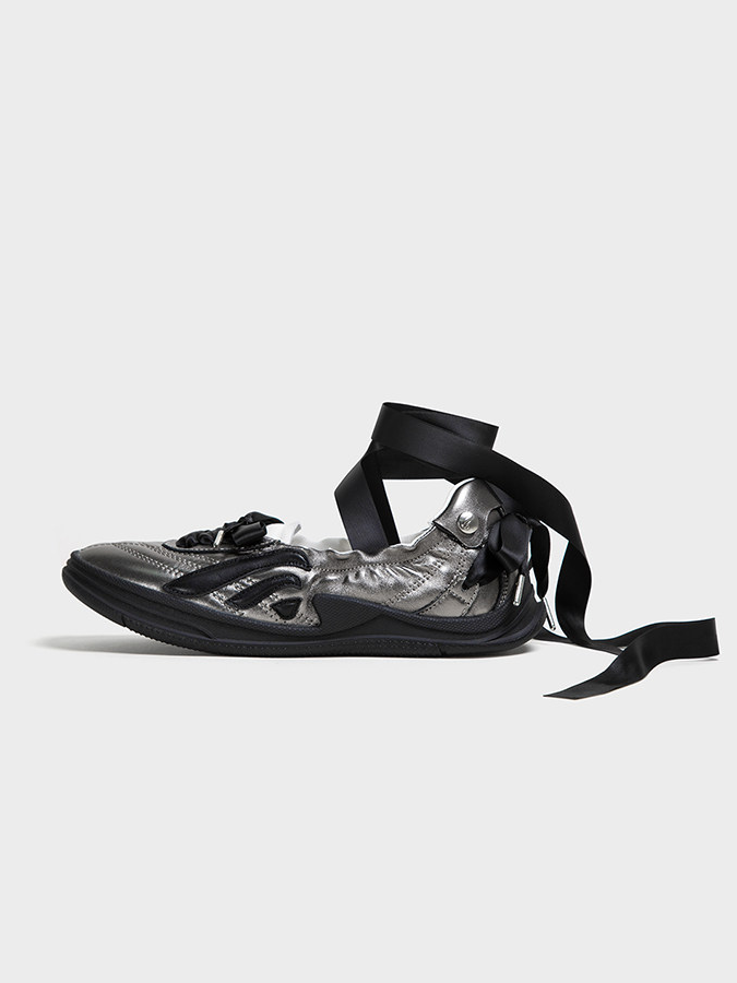 Metallic Bow Ballet Flats