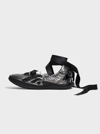 Metallic Bow Ballet Flats
