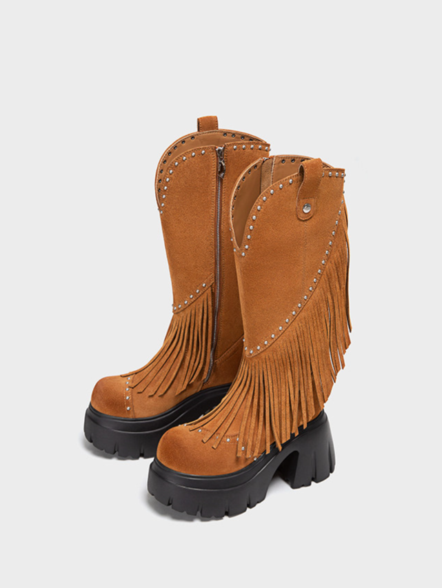 Western Fringe Tall Boots