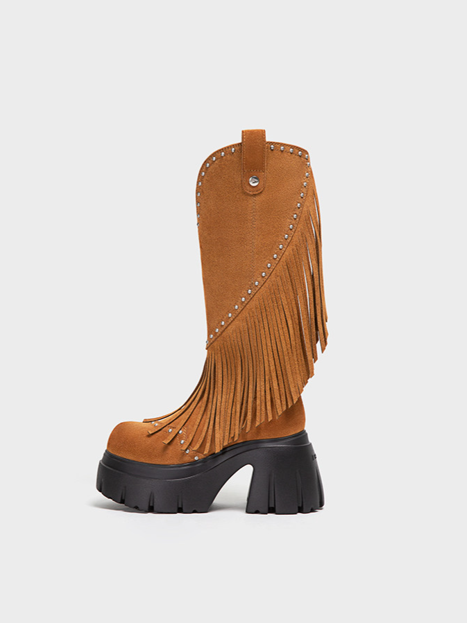 Western Fringe Tall Boots