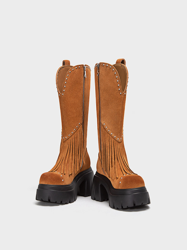 Western Fringe Tall Boots