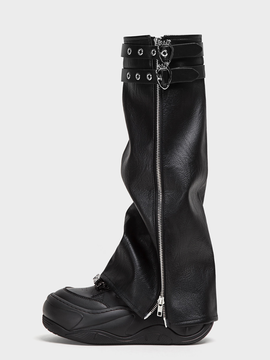 Chain-Detail Height-Boost Boots
