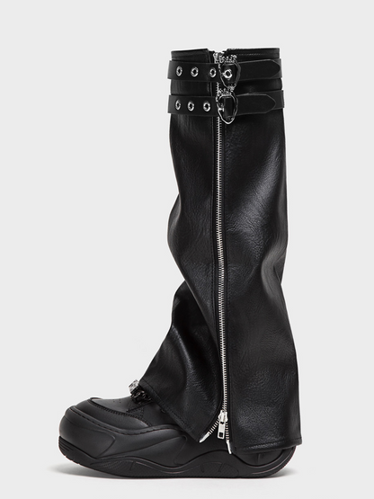 Chain-Detail Height-Boost Boots