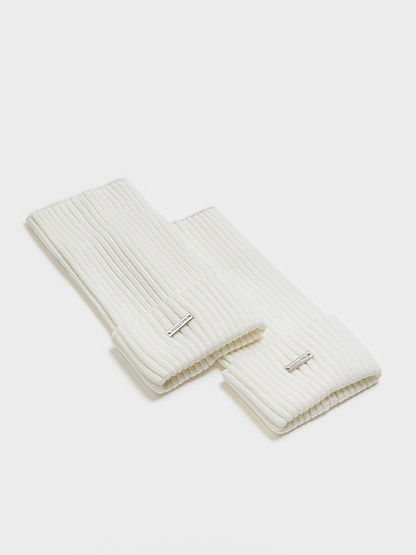 White Knit Leg Warmers