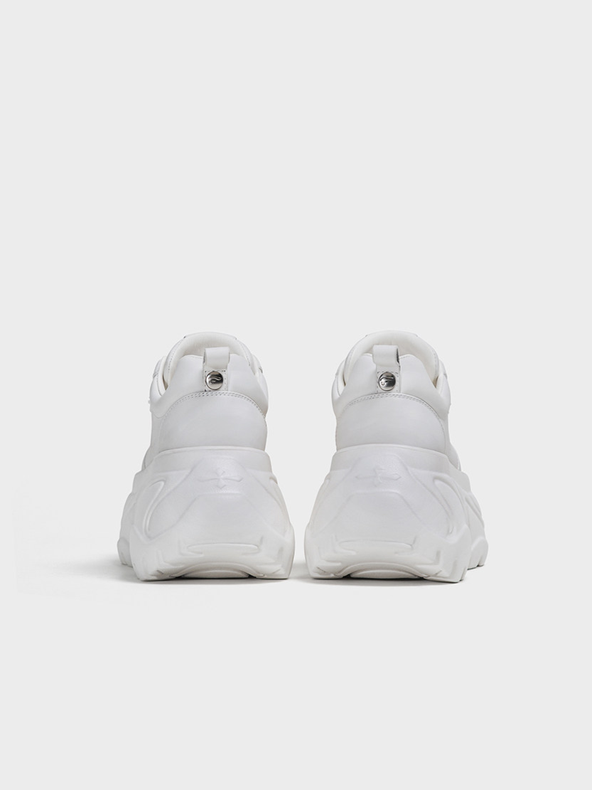 Square Toe Leather Sneakers