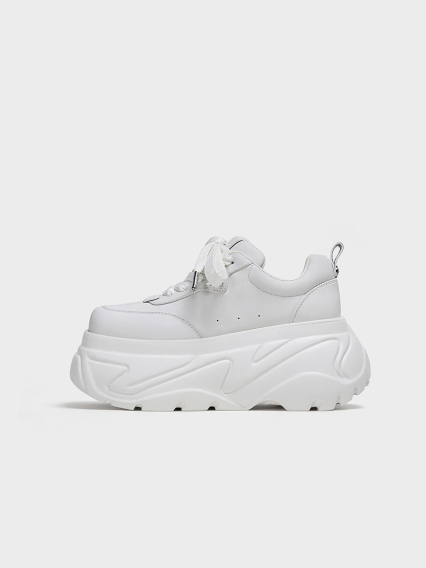 Square Toe Leather Sneakers