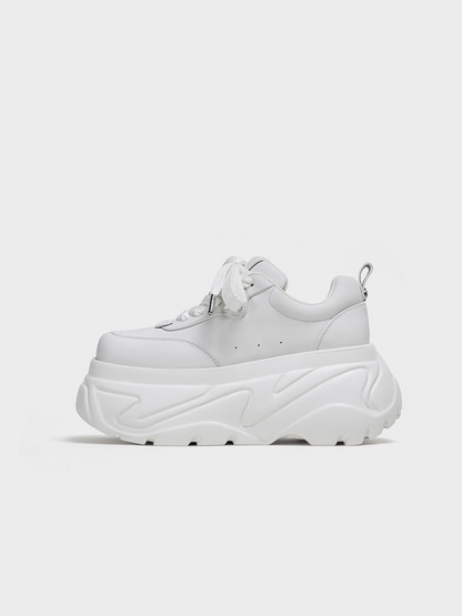 Square Toe Leather Sneakers