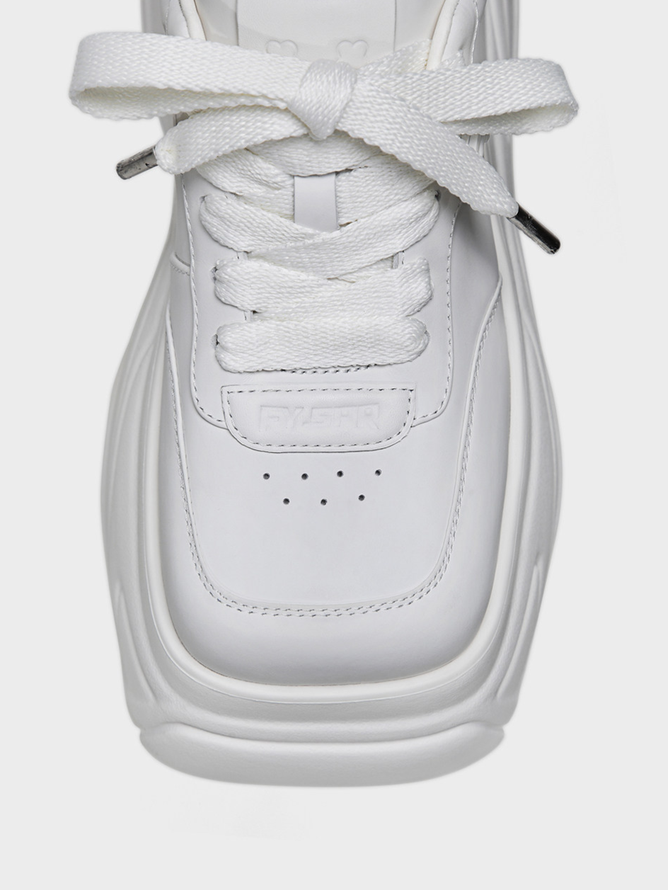 Square Toe Leather Sneakers