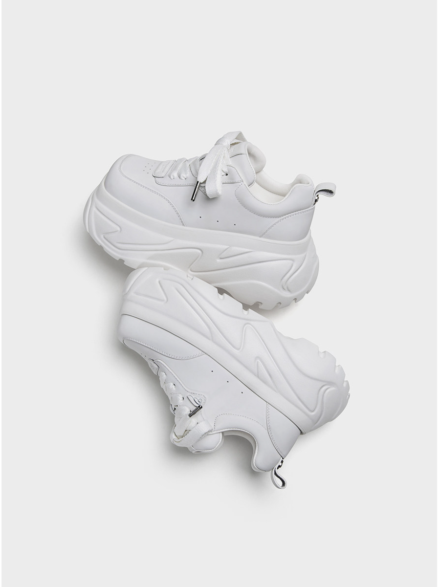 Square Toe Leather Sneakers