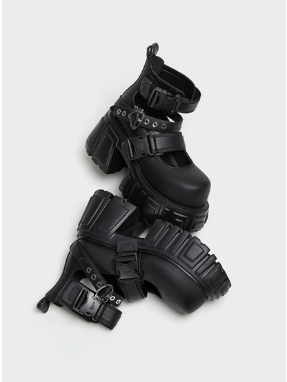 Buckle Lug Sole Boots