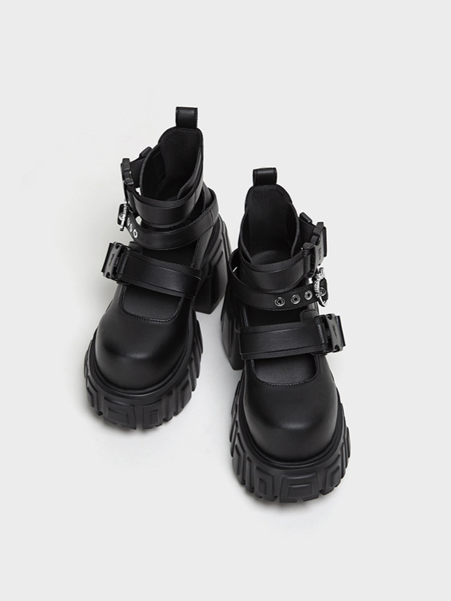 Buckle Lug Sole Boots