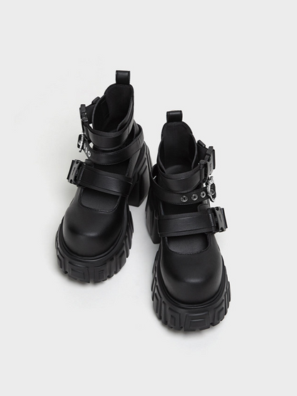 Buckle Lug Sole Boots