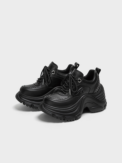 Leather Height-Increase Sneakers