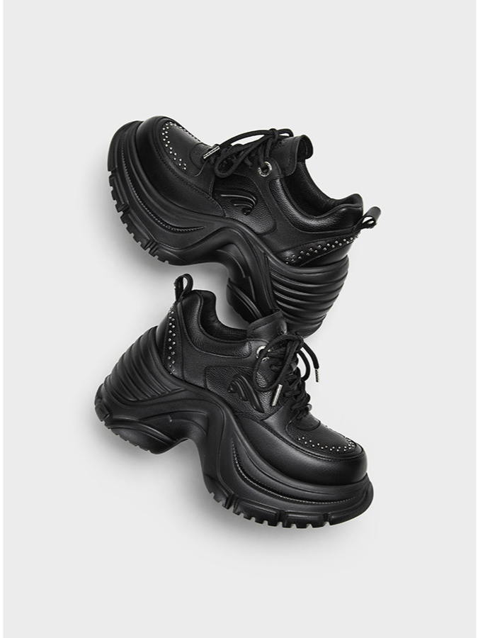 Leather Height-Increase Sneakers