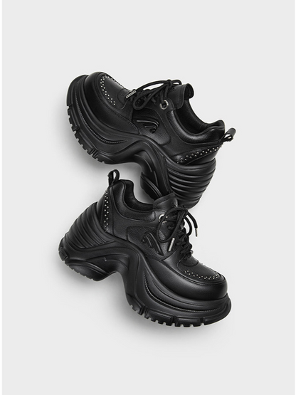 Leather Height-Increase Sneakers