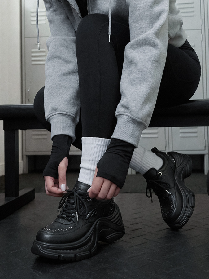 Leather Height-Increase Sneakers