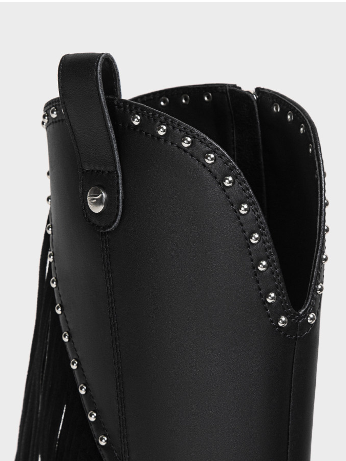 Studded Fringe Western Boots