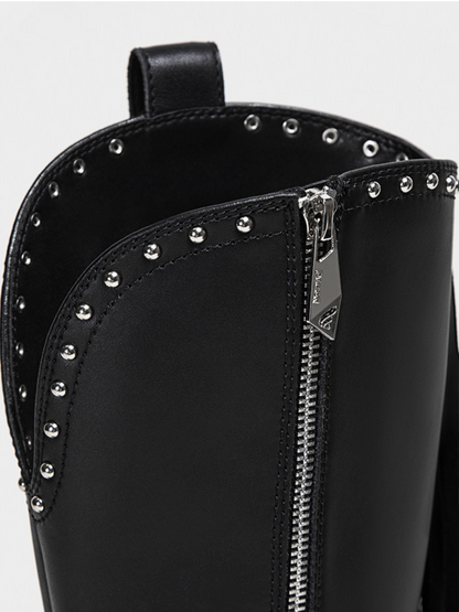 Studded Fringe Western Boots