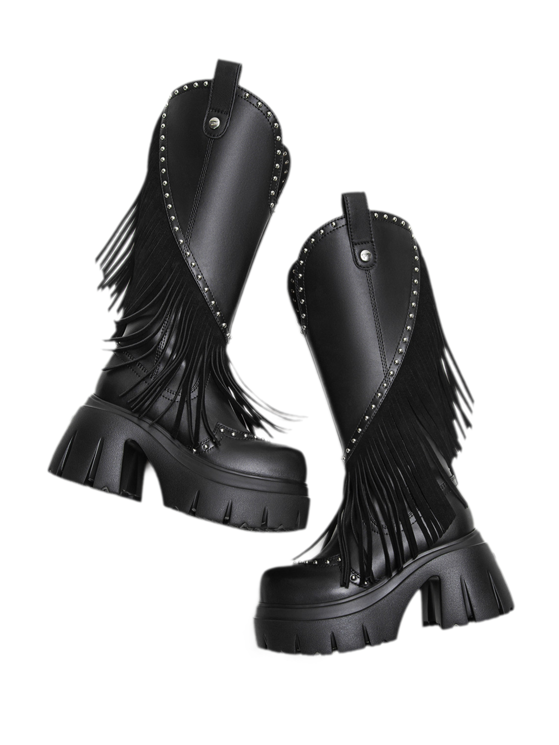 Studded Fringe Western Boots