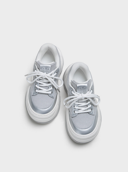 Silver Platform Sneakers