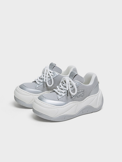 Silver Platform Sneakers