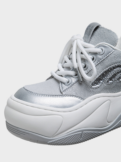 Silver Platform Sneakers