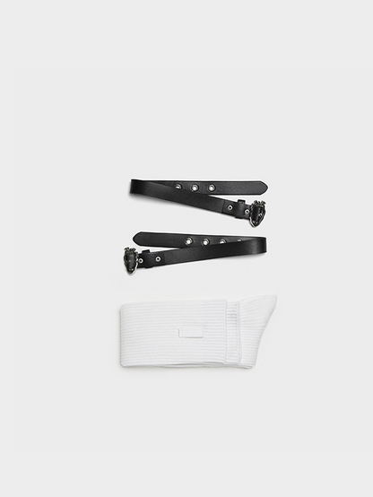 Leather Strap Socks
