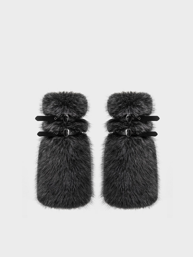 Furry Buckle Boot Covers