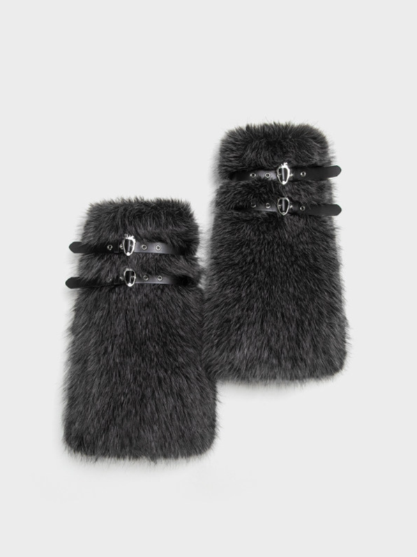 Furry Buckle Boot Covers