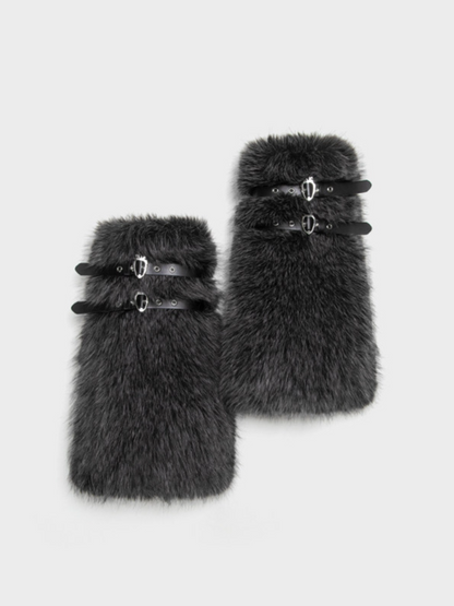 Furry Buckle Boot Covers