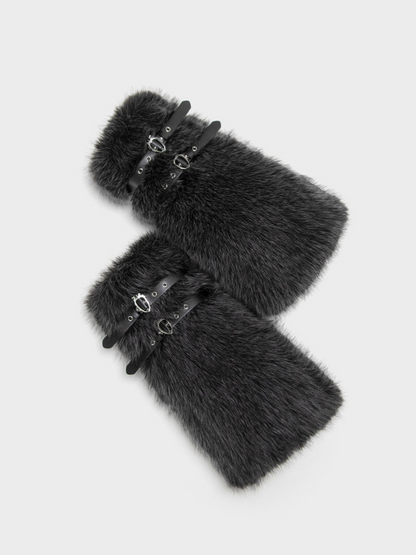 Furry Buckle Boot Covers