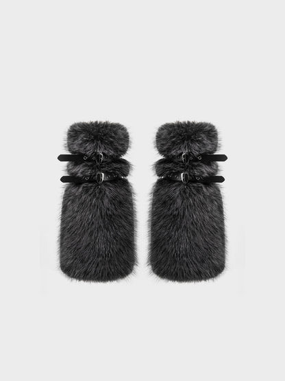 Furry Buckle Boot Covers