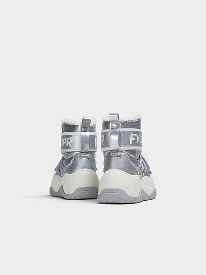 Silver Platform Snow Boots