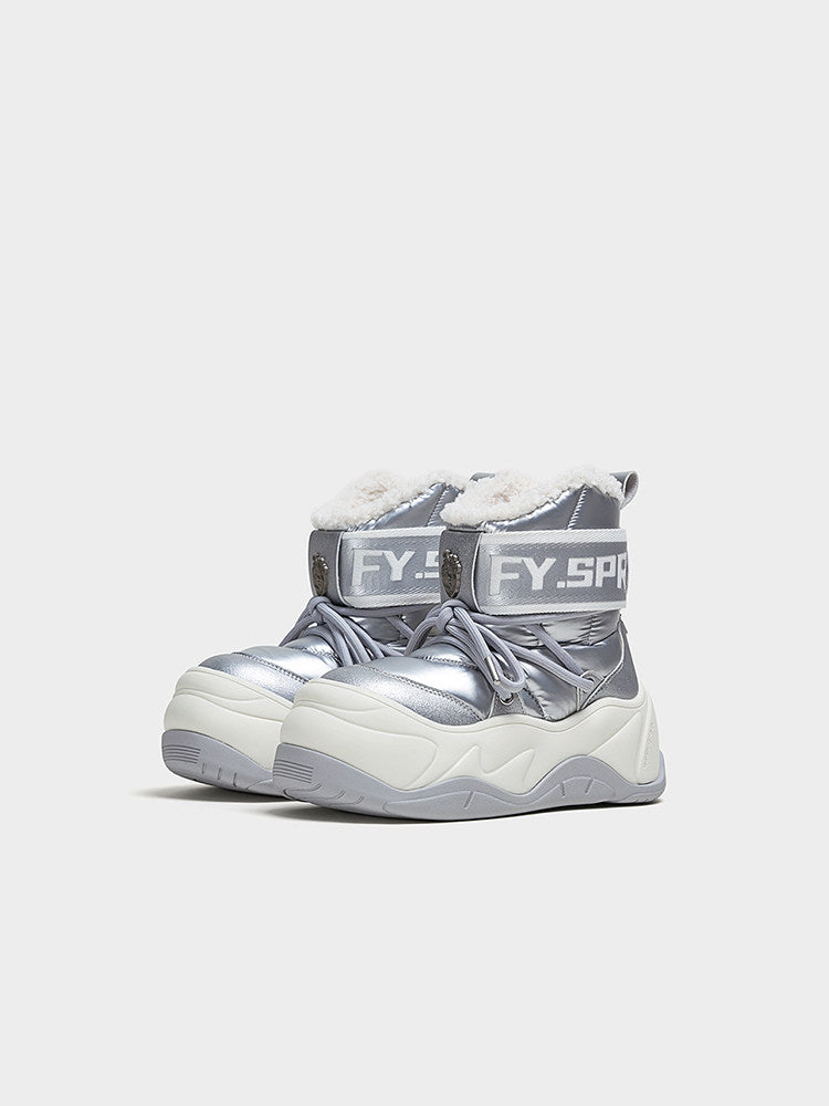 Silver Platform Snow Boots