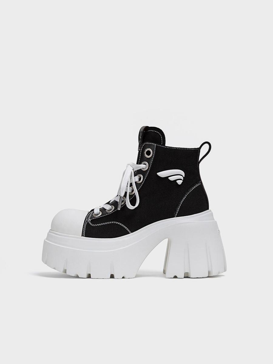 Platform High-Top Canvas Shoes