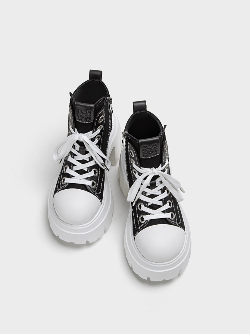 Platform High-Top Canvas Shoes