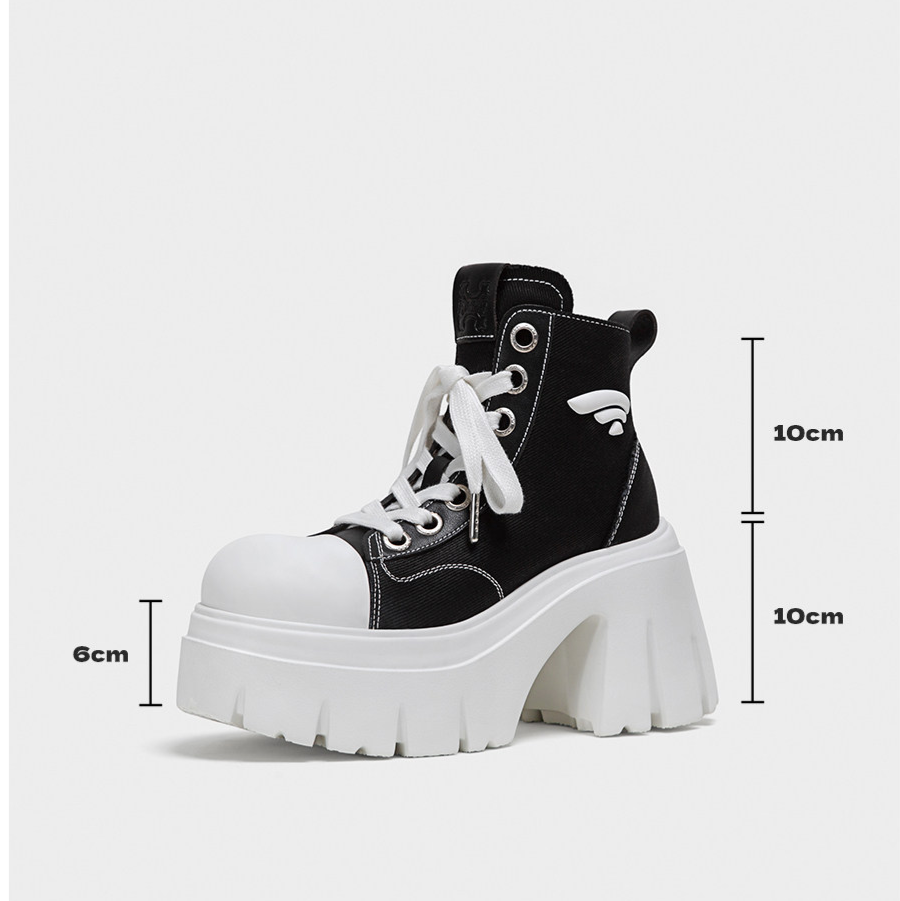Platform High-Top Canvas Shoes
