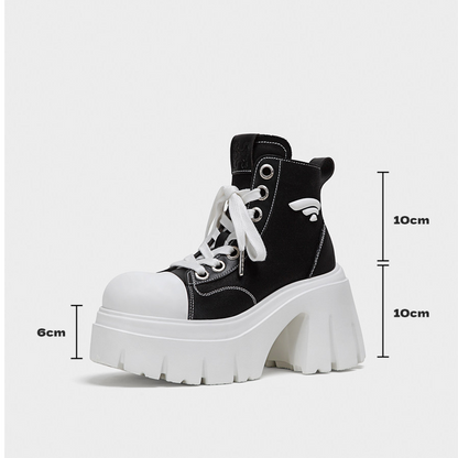 Platform High-Top Canvas Shoes